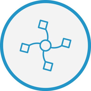 Vektör Çizgisi Mavi Çember