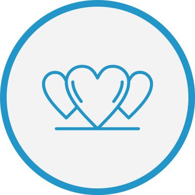 Kalp Çizgisi Mavi Çember