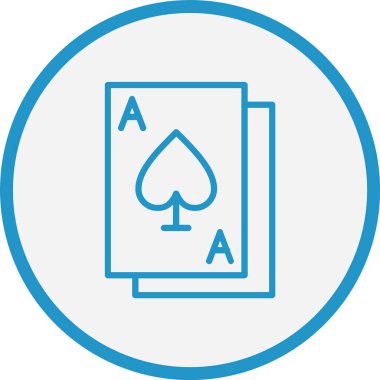 Poker Çizgisi Mavi Çember