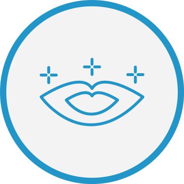 Ağız Çizgisi Mavi Çember