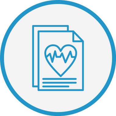 Kardiyogram Mavi Çember Çizgisi