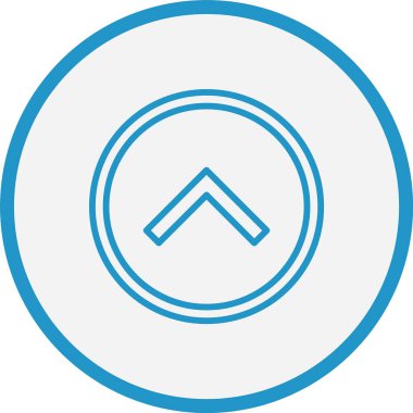 Yukarı Ok Çizgisi Mavi Çember