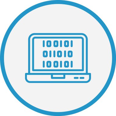 İkili Kod Vektör Satırı Mavi Çember