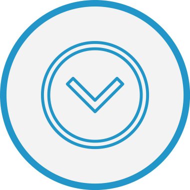 Aşağı Ok Çizgisi Mavi Çember