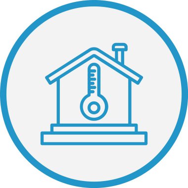 Ev Sıcaklığı Çizgisi Mavi Çember