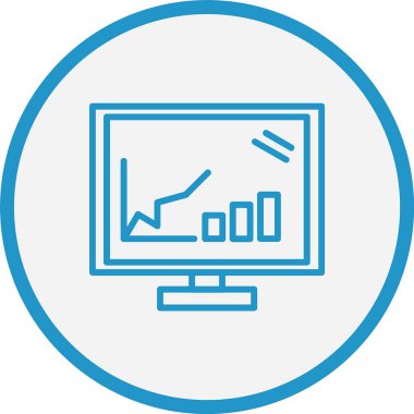 İstatistiksel Grafik Çizgisi Mavi Çember