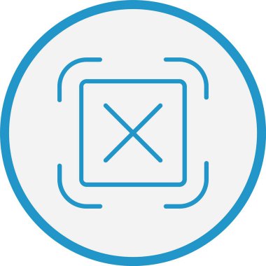 Çapraz Çizgi Mavi Çember