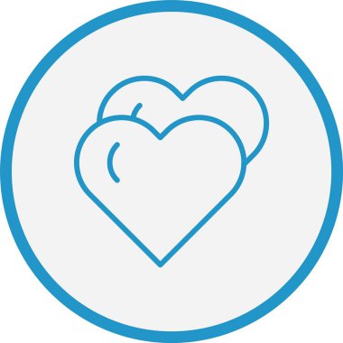 Kalp Çizgisi Mavi Çember