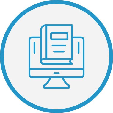 E Vektör Satırı Mavi Çember Öğreniyor