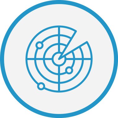 Radar Çizgisi Mavi Çember