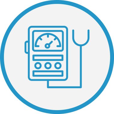 Voltmetre Çizgisi Mavi Çember