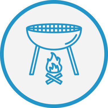 Barbekü Izgara Hattı Mavi Çember