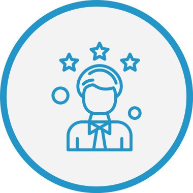 Deneyim Vektör Çizgisi Mavi Çember