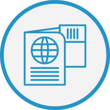 Pasaport Çizgisi Mavi Çember