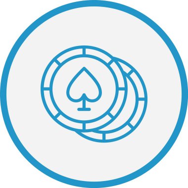 Poker Chips Çizgisi Mavi Çember