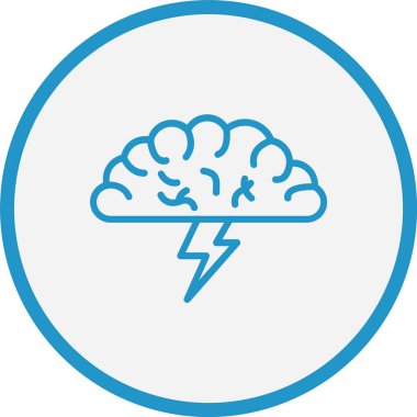 Beyin Fırtınası Çizgisi Mavi Çember