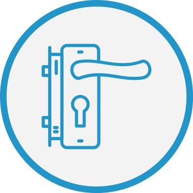 Kapı Kolu ve Kilit Satırı Mavi Çember