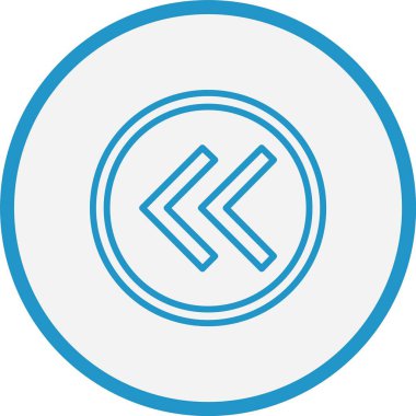 Sol Ok Çizgisi Mavi Çember