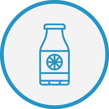 Meyve Suyu Şişe Çizgisi Mavi Çember