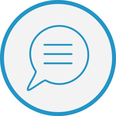 Konuşma Baloncuğu Satırı Mavi Çember