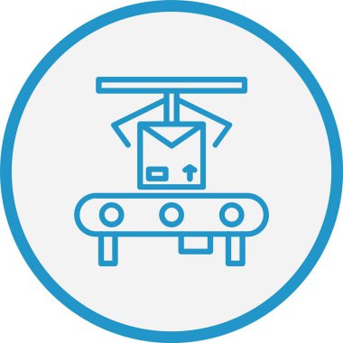 Taşıyıcı Şerit Vektör Hattı Mavi Çember