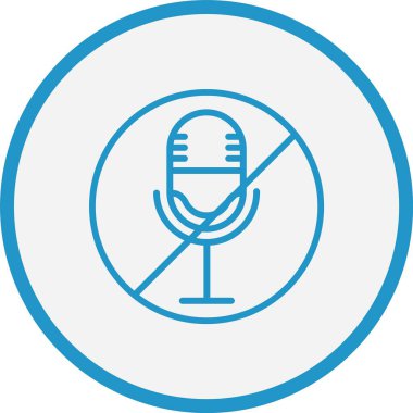 Mikrofon Soluk Çizgisi Mavi Çember