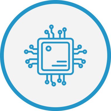 İşlemci Çizgisi Mavi Çember