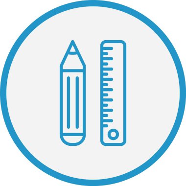 Tasarım Araçları Çizgisi Mavi Çember