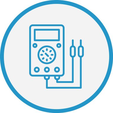 Voltmetre Çizgisi Mavi Çember