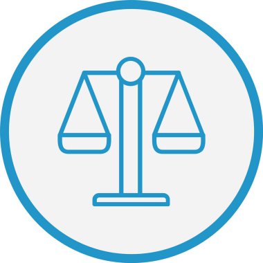 Denge Ölçek Çizgisi Mavi Çember