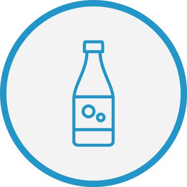 Şarap Şişe Çizgisi Mavi Çember