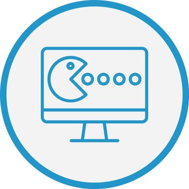 Bilgisayar Oyun Çizgisi Mavi Çember