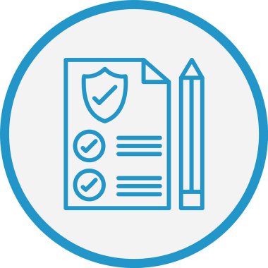 Sigorta Politikası Satırı Mavi Çember