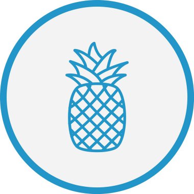 Çam Elması Çizgisi Mavi Çember