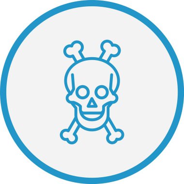 Kafatası ve Kemik Çizgisi Mavi Çember