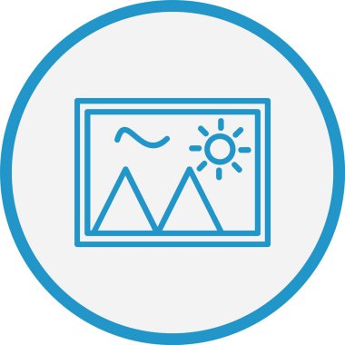 Yaz Tatili Fotoğraf Çizgisi Mavi Çember