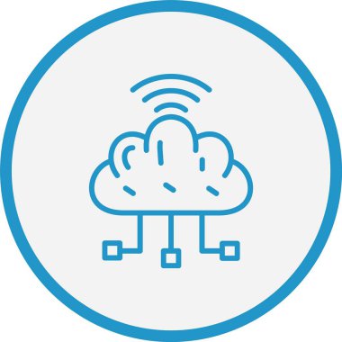 Bulut Hesaplama Çizgisi Mavi Çember