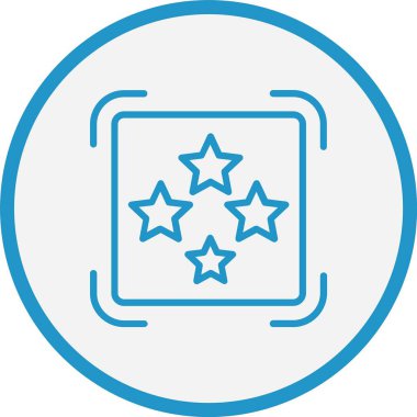 Dört Yıldız Çizgisi Mavi Çember