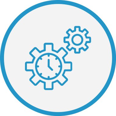 Zaman Yönetimi Çizgisi Mavi Çember