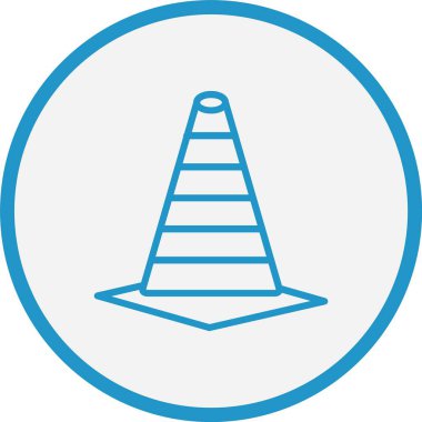 Trafik Konisi Çizgisi Mavi Çember