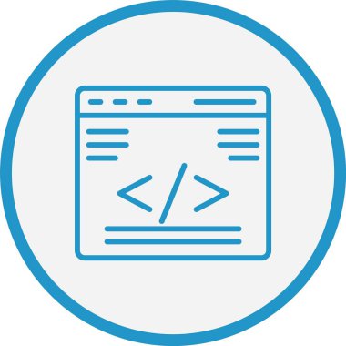 Web Programlama Çizgisi Mavi Çember