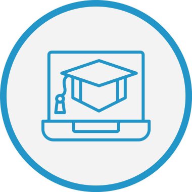 Çevrimiçi Öğrenme Satırı Mavi Çember