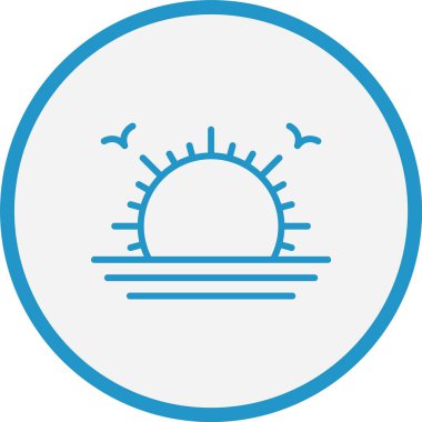 Gün Doğumu Çizgisi Mavi Çember