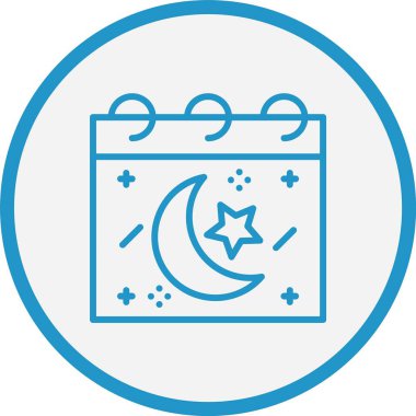 Takvim Çizgisi Mavi Çember