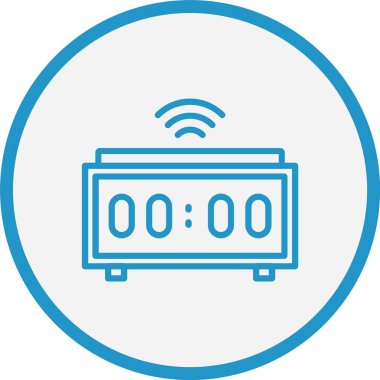 Dijital Saat Çizgisi Mavi Çember