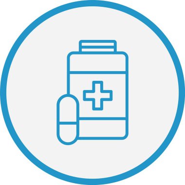 İlaç Şişe Çizgisi Mavi Çember