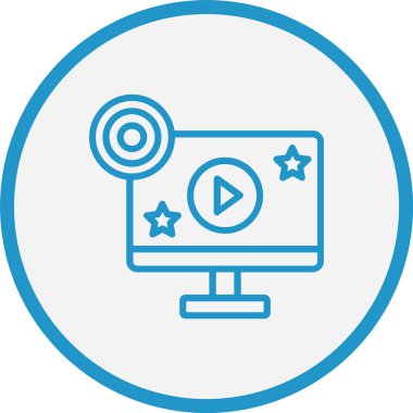 Müzik Çizgisi Mavi Çember