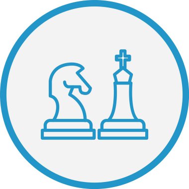 Satranç Çizgisi Mavi Çember