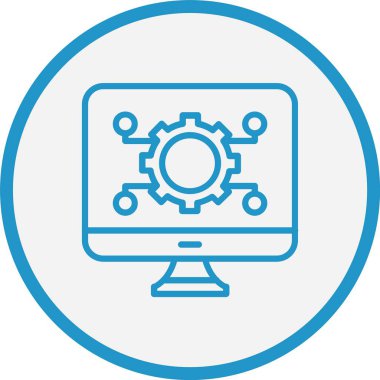 Bilgisayar Çizgisi Mavi Çember