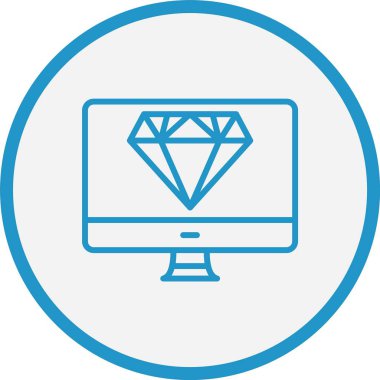 Elmas Çizgisi Mavi Çember